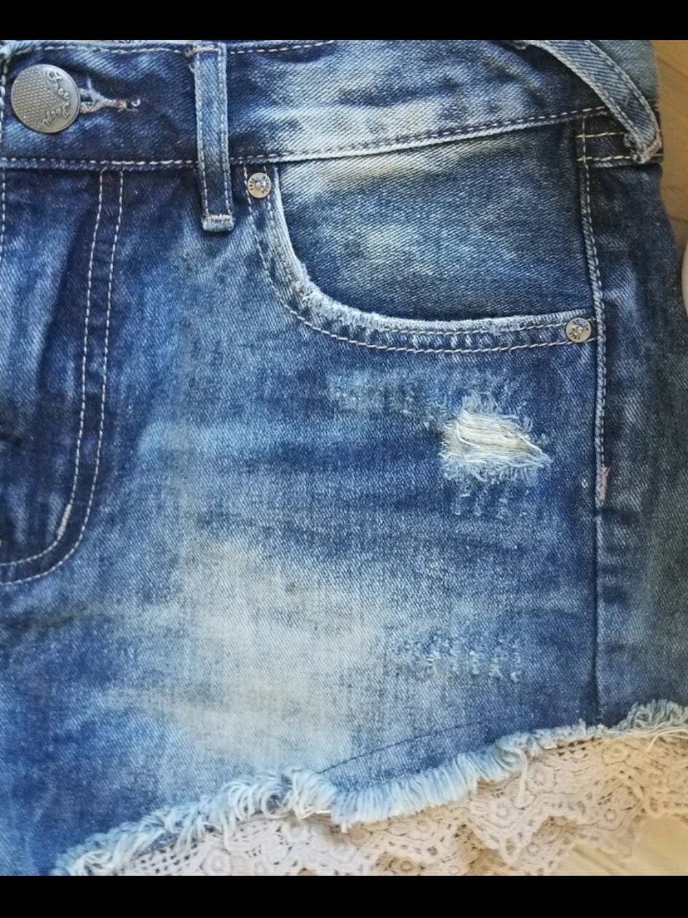 FP Crochet Hem Jean Shorts - Picture 4 of 4